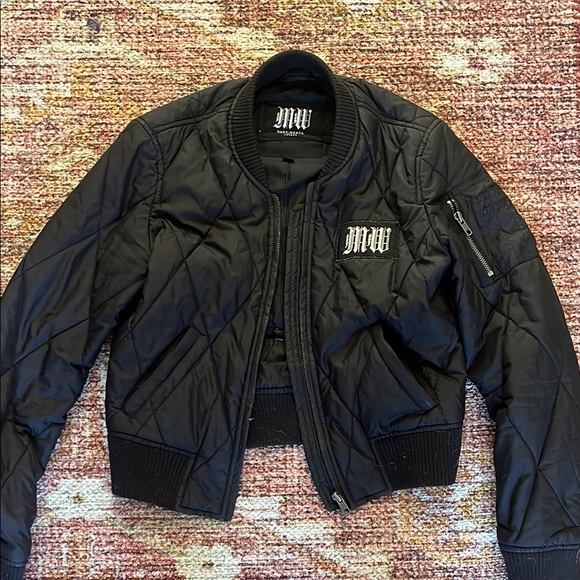 Mary Wyatt London Sacred Heart Punk Black Bomber Jacket - Picture 2 of 2